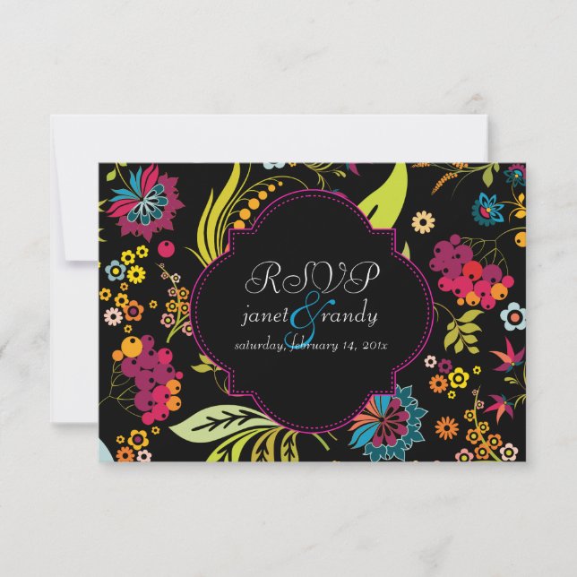 PixDezines rsvp retro floral/DIY background color (Front)