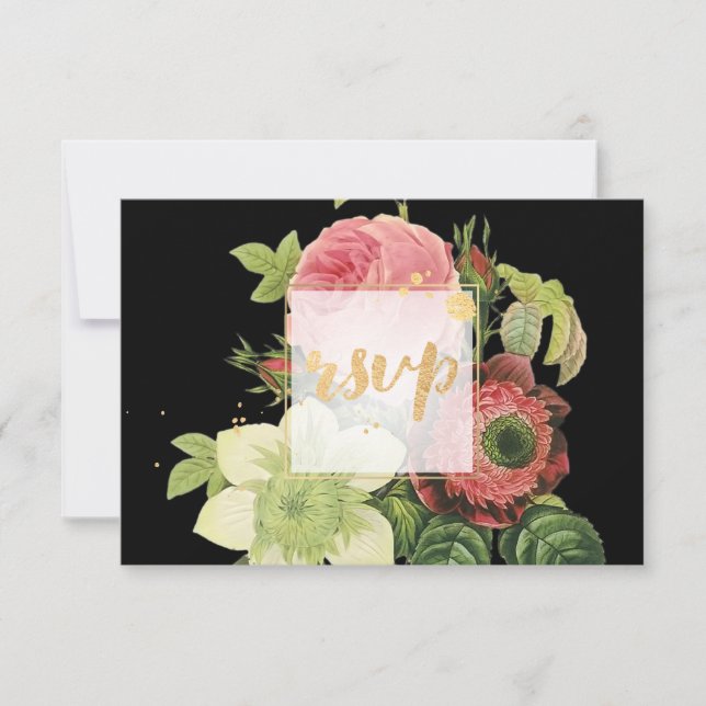PixDezines RSVP Rose Garden/Gold/Faux Foil (Front)
