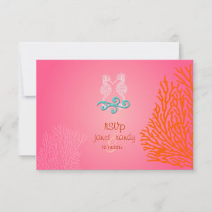 PixDezines rsvp Seahorse, beach party Card