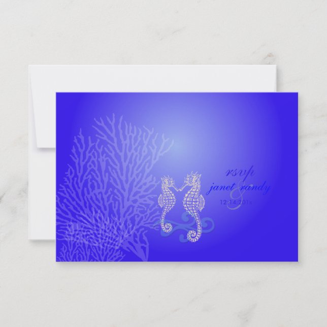 PixDezines rsvp Seahorse, cobalt blue, beach party (Front)
