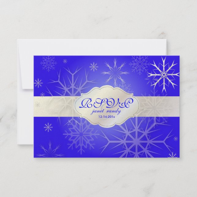 PixDezines rsvp Snowflakes, DIY background color! (Front)