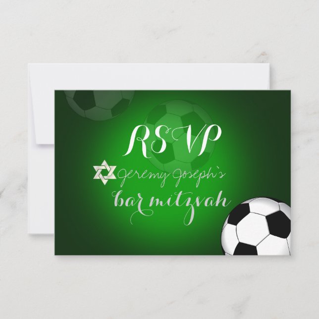 PixDezines rsvp Soccer Bar Mitzvah/DIY color Card (Front)