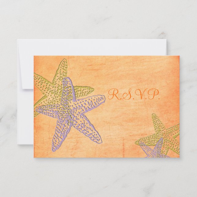 PixDezines rsvp, starfish for 5x7 RSVP Card (Front)
