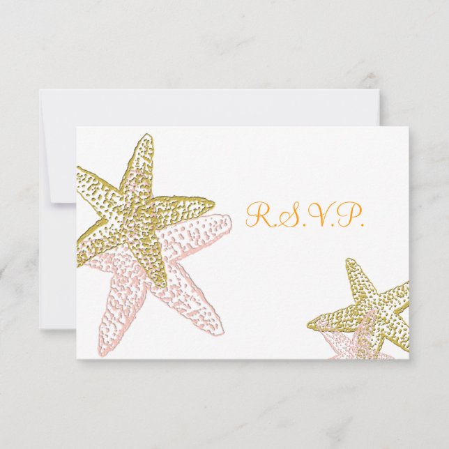 PixDezines rsvp, starfish for 5x7 RSVP Card (Front)