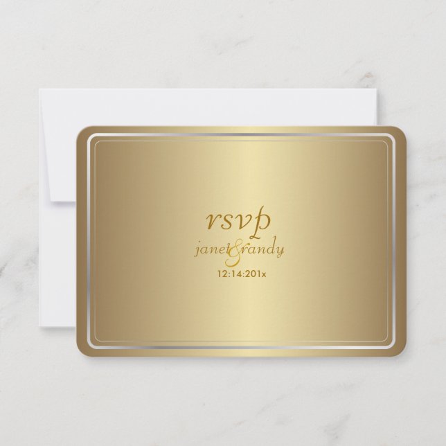 PixDezines rsvp template/faux metallic Card (Front)
