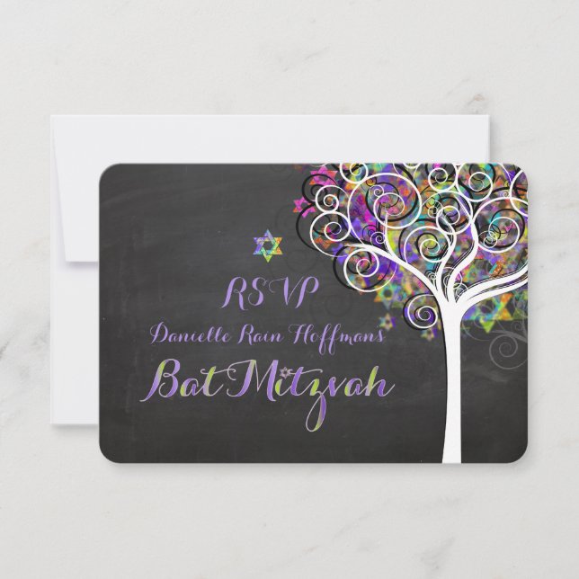 PixDezines rsvp tree of life Bat Mitzvah (Front)