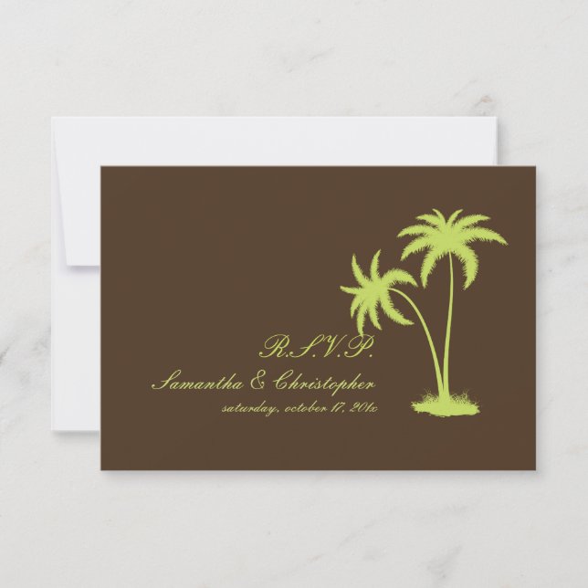 PixDezines rsvp Twin Palms, Chocolate+Kiwi (Front)