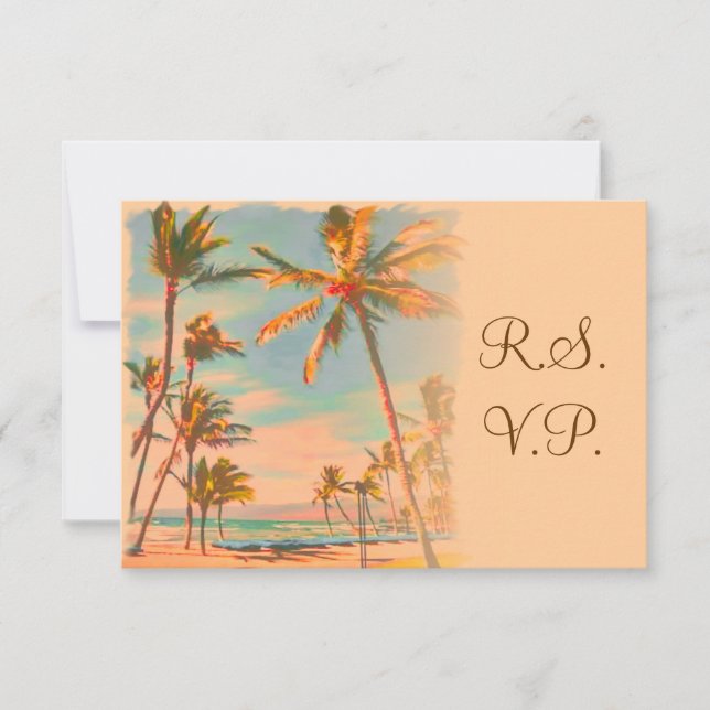 PixDezines rsvp Vintage Beach Scence/Aloha/Luau (Front)