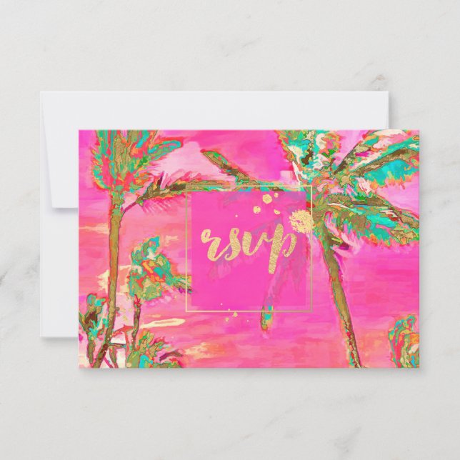 PixDezines RSVP Vintage Hawaiian Beach/Pink (Front)