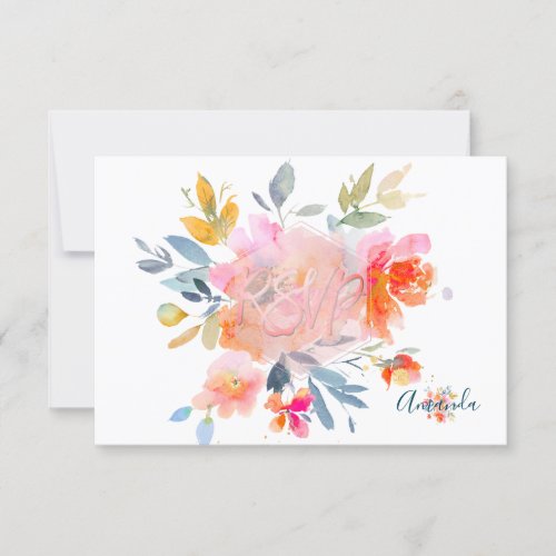 PixDezines RSVP Watercolor Flowers Bat Mitzvah 