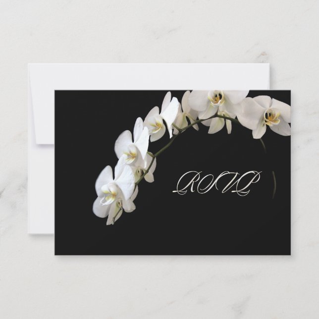 PixDezines rsvp White orchid Card (Front)