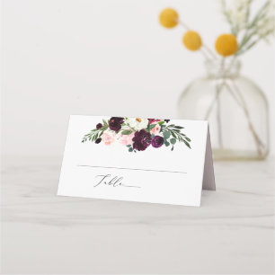 PixDezines Rustic Bloom Watercolor Flowers Place Card