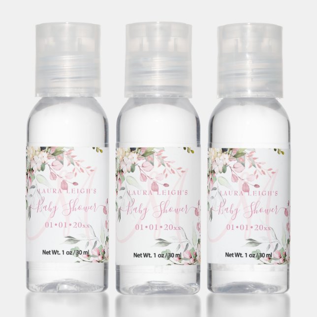 PixDezines Rustic Dusty Pink Eucalyptus, Baby Hand Sanitizer (Set)