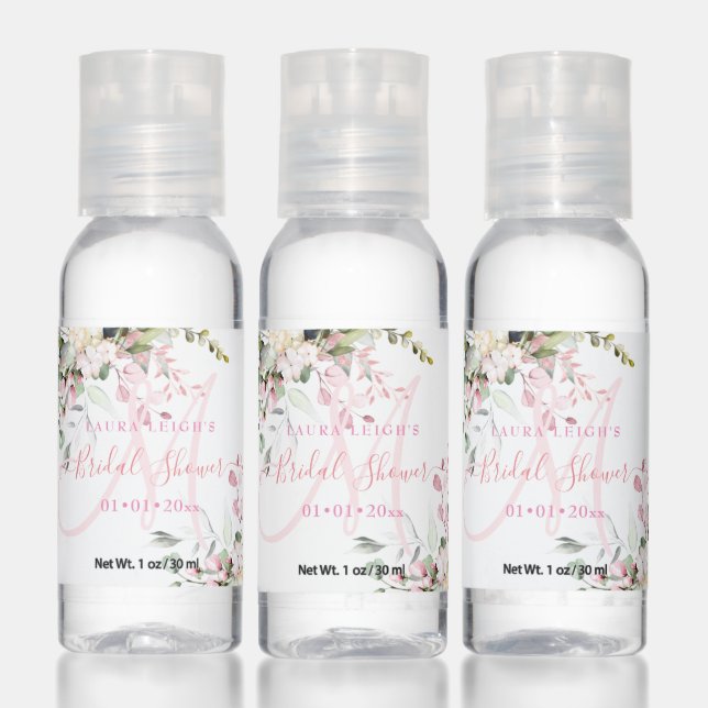 PixDezines Rustic Dusty Pink Eucalyptus, Bridal Hand Sanitizer (Set)