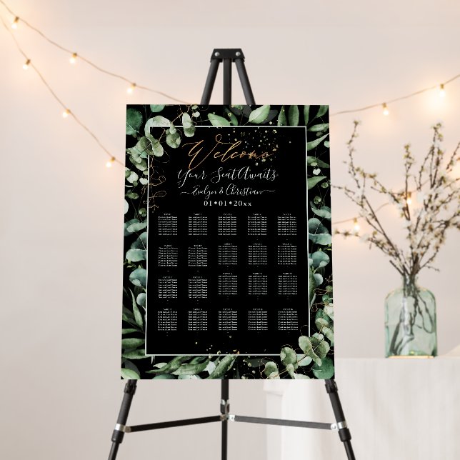 PixDezines Rustic Gum Eucalyptus Seating Chart Foam Board (In Situ (Stand))