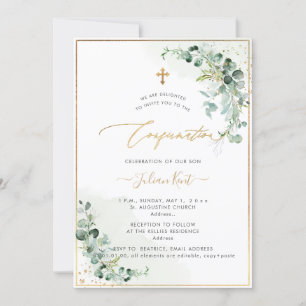 PixDezines Rustic H2 Eucalyptus Confirmation Invitation