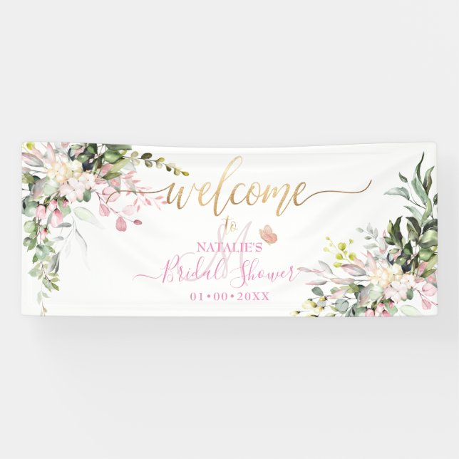 PixDezines Rustic Pink Gum Eucalyptus Banner (Horizontal)