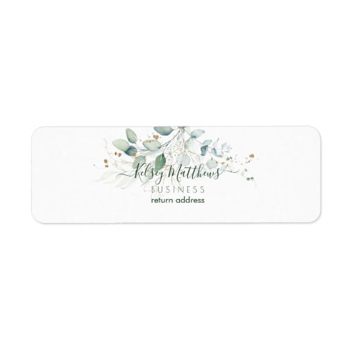 PixDezines Rusttic Watercolor Greenery Eucalyptus  Label