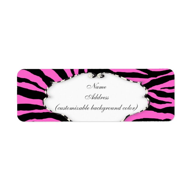 PixDezines Safari, hot pink + black, zebra Label (Front)