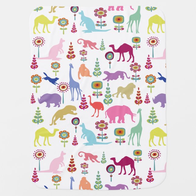 PixDezines safari/jungle/DIY background color Baby Blanket (Front)