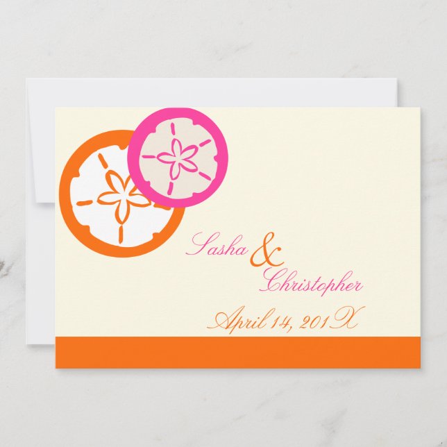 PixDezines Sand Dollar Starfish|DIY Colors!! Invitation (Front)