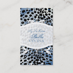 PixDezines Sassy cheetah print/blue+black Business Card
