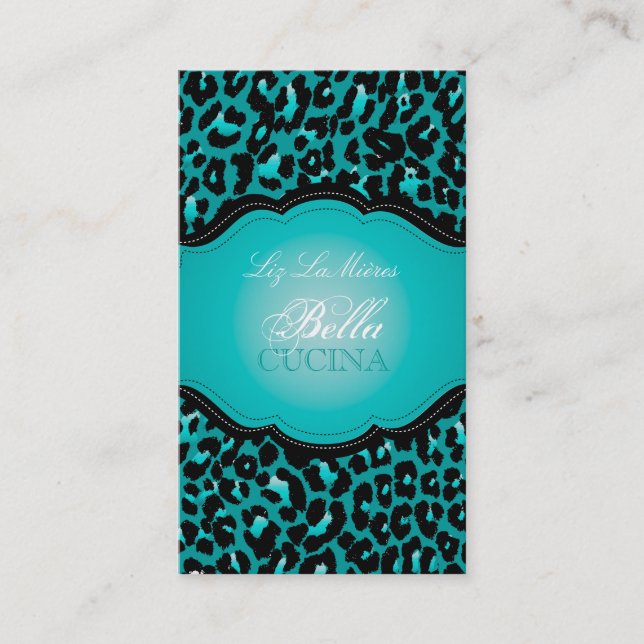 PixDezines Sassy cheetah print/diy background Business Card (Front)