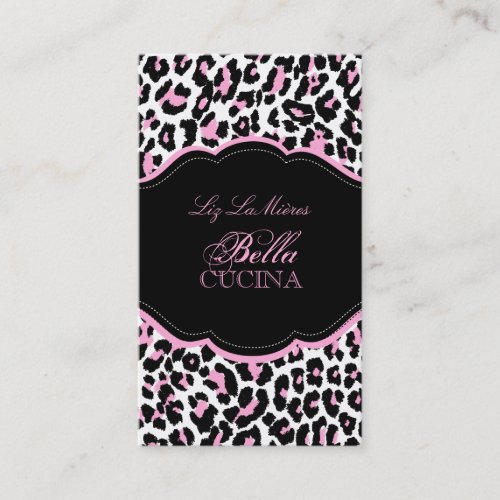 PixDezines Sassy cheetah print/pink+black Business Card