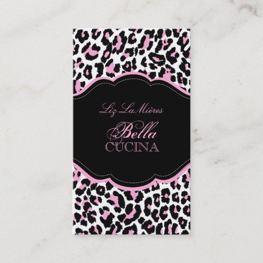 Customizable PixDezines Sassy cheetah print/pink+black Business Card