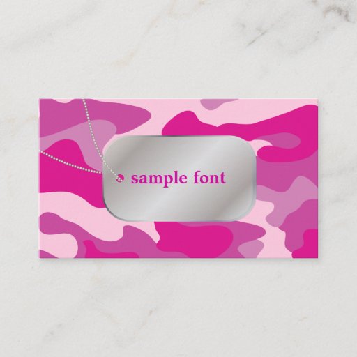 Customizable PixDezines Sassy Pink Camo+Dog Tags Business Card