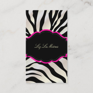 PixDezines Sassy zebra pattern/DIY color/black Business Card
