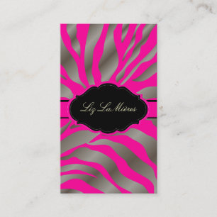 PixDezines Sassy zebra pattern/DIY color/hot pink Business Card