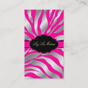 PixDezines Sassy zebra pattern/DIY color/hot pink Business Card