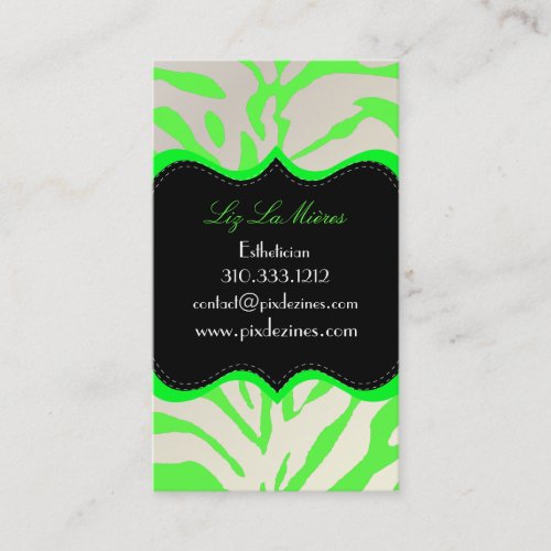 PixDezines Sassy zebra print Business Card Template