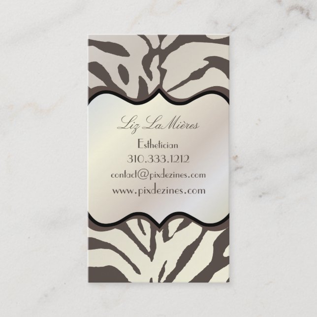 PixDezines Sassy zebra print Business Card (Front)