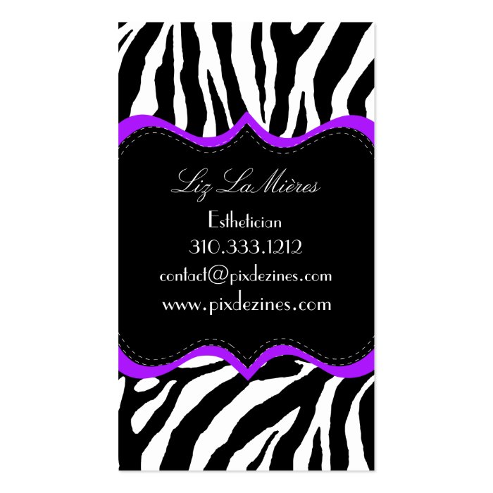 PixDezines Sassy zebra print Business Card Template