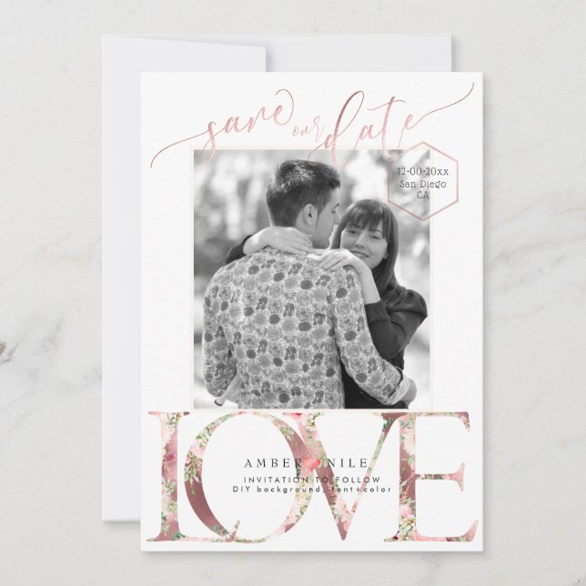 PixDezines Save Date/Botanica Love Save The Date (Front)