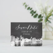 PixDezines/Save Date/chalkboard/Chicago/Lake Shore Announcement Postcard (Standing Front)