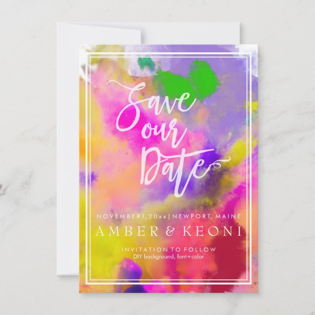 PixDezines Save Date/Color Run/Rainbow Save The Date (Front)