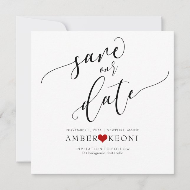 PixDezines Save Date/Fun Script/DIY background Save The Date (Front)