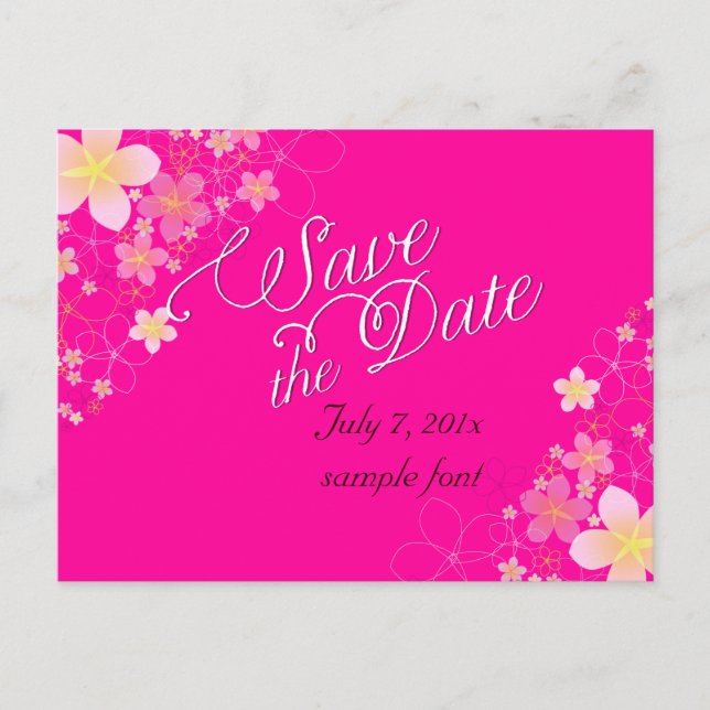 PixDezines/save date/hula dream/diy color Announcement Postcard (Front)