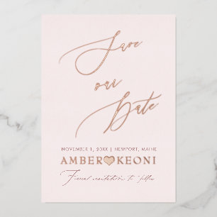 PixDezines Save our Date Luxe Calligraphy Foil Invitation