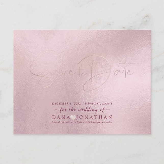 PixDezines Save the Date/Blush Pink DIY Color Postcard (Front)