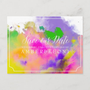 PixDezines SAVE THE DATE/COLOR RUN/RAINBOW Announcement Postcard