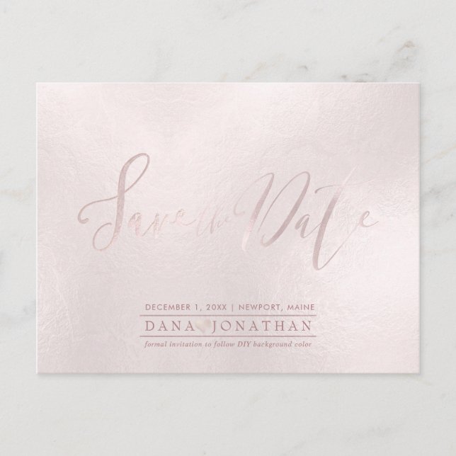 PixDezines Save the Date/Iridescent Blush Pink Postcard (Front)