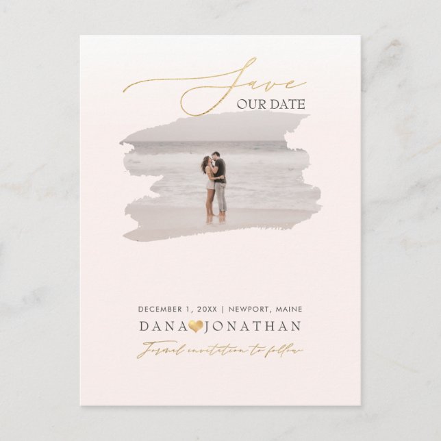 PixDezines Save the Date Luxe Script DIY Color Postcard (Front)