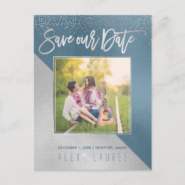 PixDezines Save the Date/Modern DIY Colors Announcement Postcard (Front)