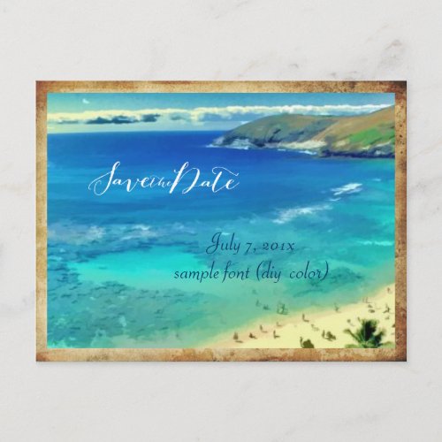 PixDezinessave the datevintage hanauma bay Announcement Postcard