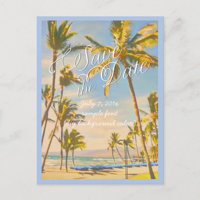 PixDezines/save the date/vintage hawaii Announcement Postcard (Front)