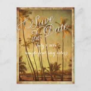 PixDezines/save the date/vintage hawaii Announcement Postcard